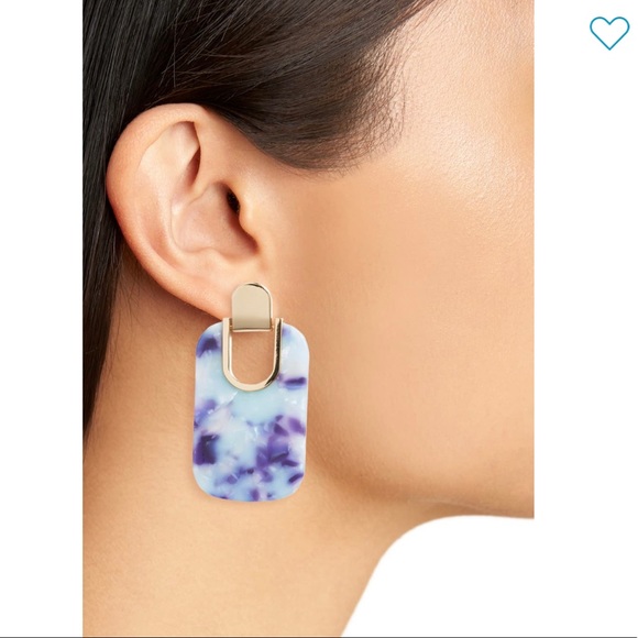 Kate Spade Geo Rectangular Lilac Drop Earrings - Picture 2 of 8